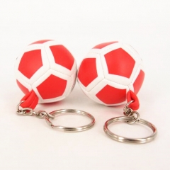 Logotipo personalizado impreso llaveros de fútbol de plástico